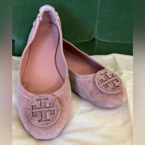 Tory Burch Minnie Travel Malva/Pink Hue Flats Size 6.5 MSRP $225 SOLD OUT COLOR